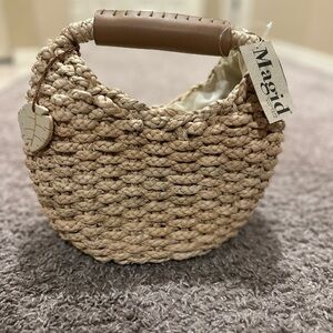 NWT Magic Straw Natural Hand bag Boho Beachy Summer Casula cool